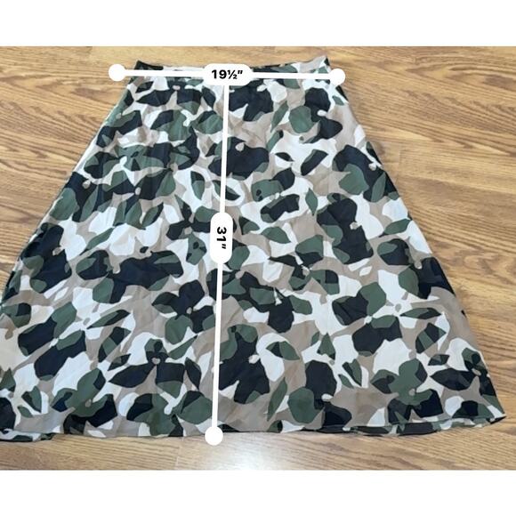 HUGO BOSS Asymmetric-hem skirt in camo graphic-print silk IT 50 / US 14 - Picture 6 of 14